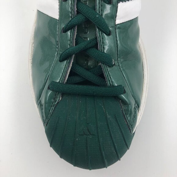 Vintage ADIDAS Pro Model Green Patent Leather Basketball Shoes 2002 US 12M EUC - Picture 6 of 11